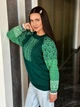 Вʼязаний светр ВАСИЛИНА, колір Смарагд , розмір One Size - изображение 8