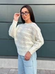 Жіночий вʼязаний ажурний светр AMMI, колір Білий розмір One Size - зображення 2