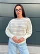Жіночий вʼязаний ажурний светр AMMI, колір Білий розмір One Size - зображення 4