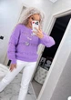 Жіночий вʼязаний ажурний светр LILIA, колір Бузок розмір One Size - зображення 7