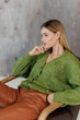 Кардиган жіночий Мереживо ART KNIT трав'яний, S-M 045750 - зображення 6