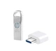 Флеш память USB HP V206w 64GB USB 2.0 Silver переходник Type-C - изображение 1
