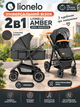 Универсальная коляска 2 в 1 Lionelo AMBER GREY GRAPHITE, люлька, прогулочный блок - изображение 1