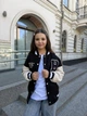 Бомбер для дівчинки тепла кофта підліткова утеплена толстовка дитяча на флісі без капюшона IRmAS 1396 розмір зріст 146 чорний - зображення 1