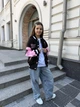Бомбер для дівчинки тепла кофта підліткова утеплена толстовка дитяча на флісі без капюшона IRmAS 1395 розмір зріст 146 чорний - зображення 5