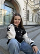 Бомбер для дівчинки тепла кофта підліткова утеплена толстовка дитяча на флісі без капюшона IRmAS 1396 розмір зріст 152 чорний - зображення 13