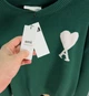 Светр AMI Paris Ami De Coeur Green L - зображення 2