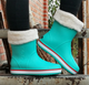 Женские теплые зимние резиновые полусапожки CROCS 38р (24 см) Бирюзовые - изображение 6