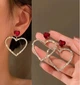 Серьги в стразах и кристаллах сердце, 5690 - изображение 1