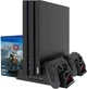 Многофункциональная подставка для ps4 док-станция охлаждающая Dobe с зарядкой для 2 геймпадов PlayStation 4 PRO SLIM и держателем для дисков - изображение 4