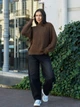 Жіночий светр в'язаний оверсайз Raglan Sweater коричневий One Size - зображення 2