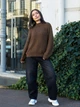 Жіночий светр в'язаний оверсайз Raglan Sweater коричневий One Size - зображення 6