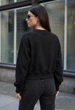 Женский свитшот стаф чёрный на флисе спортивный утеплённый Staff make black fleece M (406866) - изображение 2