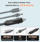 Кабель питания 3-в-1 для Starlink Mini, DC + USB-C + автомобильный адаптер MINI-PWR3IN1-01 - изображение 2