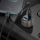 Автомобільний зарядний пристрій HOCO Z57B USB-A + USB-C PD 45W QC3.0 63W з LED-дисплеєм, графітовий - зображення 2