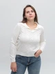 Поло женское белое вязаное с длинным рукавом 12544-02 ONE SIZE - изображение 1