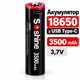 Акумулятор 18650 Li-Ion Soshine на 3500mAh з зарядкою від USB-C 1 шт - зображення 1