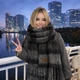 Тёплый шарф-плед. Чёрный с серым - изображение 5