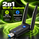 WiFi адаптер для ПК та ноутбука USB 3.0 бездротовий вай-фай приймач + Bluetooth 5.0 блютуз адаптер двохдіапазонний 2.4G/5G 1300 Мбіт/с мережева карта Wi-Fi мережевий адаптер для комп'ютера з антенами Kayfovo WA-1300 - зображення 2