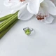 Срібне кільце з хризолітом 4.159ct, фіанітами, вага виробу 3,6 г (2150329) - зображення 2