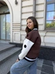 Бомбер для девочки теплая кофта подростковая утепленная толстовка детская на флисе без капюшона IRmAS 1400 размер рост 158 коричневый - изображение 10