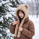 Женская зимняя шапка теплая One Size из искусственного меха для девочек и детей 54-58 см легкая повседневная Бежевый - изображение 9
