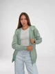 Женское однотонное худи на молнии Pink Daisy Оливковый M (5021) - изображение 4