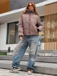 Жіночий пуховик з капюшоном KM 20060 46-48 Коричневий (К - 20060/4 B) - зображення 7