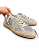 Женские кеды Golden Goose серебристо-серые из натуральной кожи с блестящими вставками ручного пошива размер 39 - изображение 3
