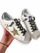 Женские кеды Golden Goose бело-серебристые из натуральной кожи с декоративной звездой в полной упаковке размер 36 - изображение 2