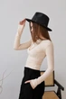 Шерстяная шляпа Федора с декором и цепочкой PEARL WOOL HAT черная - изображение 5