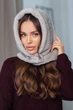 Теплый женский капюшон капюшон с экомеха норка FROSTY серый - изображение 1