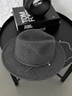 Шерстяная шляпа Федора с декором и цепочкой PEARL WOOL HAT темно-серая - изображение 1