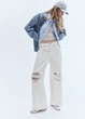 Широкие джинсы H&M 1240845001c26 32 молочные (100017313) - изображение 1