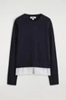 Джемпер жіночий COS layered merino wool jumper 1298871001 M темний синій - изображение 6