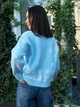 Женский свитер вязаный с узором Floral Sweater голубой One Size - изображение 8