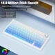Клавиатура беспроводная игровая AULA F75 Gasket LEOBOG Reaper Axis Switch RGB Cloud Blue (75%) - изображение 3