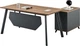 Комп'ютерний стіл OfficePro PG-F20B-16B 75х160 см з тумбочкою Медовий дуб + Темно-сріий - зображення 1