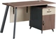 Компьютерный стол OfficePro PG-F20B-12A-14 60х140 см с тумбочкой Медовый дуб + Темно-серый - изображение 1