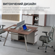 Комп'ютерний стіл двомісний OfficePro PG-M24A-2A-14 108х140 см з тумбочками Горіховий + Світло-сірий - зображення 6