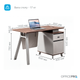 Комп'ютерний стіл OfficePro PG-M24B-12A-14 60х140 см з тумбочкою Горіховий + Світло-сірий - зображення 8