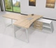 Стіл керівника з приставкою-брифінгом Mister Loft Берн WOOD 160*80 Масив ясену - Білий - изображение 1