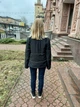 Пуховик куртка жіночий короткий стьобаний на кнопках 42 чорний - изображение 4