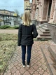 Пуховик куртка жіночий короткий стьобаний на кнопках 42 чорний - изображение 5