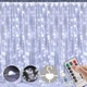 Гирлянда-штора LED 3×3 м USB с пультом, 8 режимов освещения для украшений Окон, Террасы, фотозоны, холодный белый свет - изображение 2