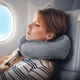 Подушка для подорожі HOCO HX70 slow rebound memory foam U-shaped pillow Black - изображение 9