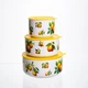 Набор фарфоровых контейнеров для еды Lemon с крышками 3 шт 9,5/13/15 см Yiwu - изображение 3