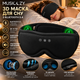 3D маска для сна MUSICOZY с Bluetooth 5.4, бамбуковый хлопок, до 16 ч, ультратонкие наушники, Black Wood - изображение 2