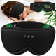 3D маска для сна MUSICOZY с Bluetooth 5.4, бамбуковый хлопок, до 16 ч, ультратонкие наушники, Black Wood - изображение 4