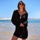 Пляжна в'язана туніка з кільцем Mila Ricco Breeze Чорний L - зображення 3
